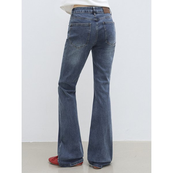 7160 캣 브러쉬 슬림 진청 부츠컷 데님팬츠