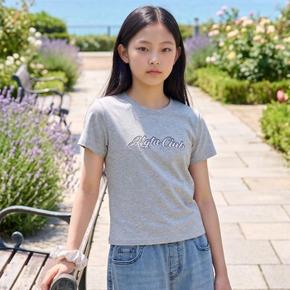 행텐틴즈 동백01 여아 도트 그래픽 반팔 티셔츠_멜란지그레이  14570-131-439-05 (S50312098)