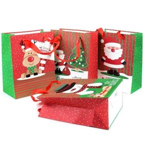 산타 선물 쇼핑백 (1p) 크리스마스 선물백 선물케이스 종이선물봉투