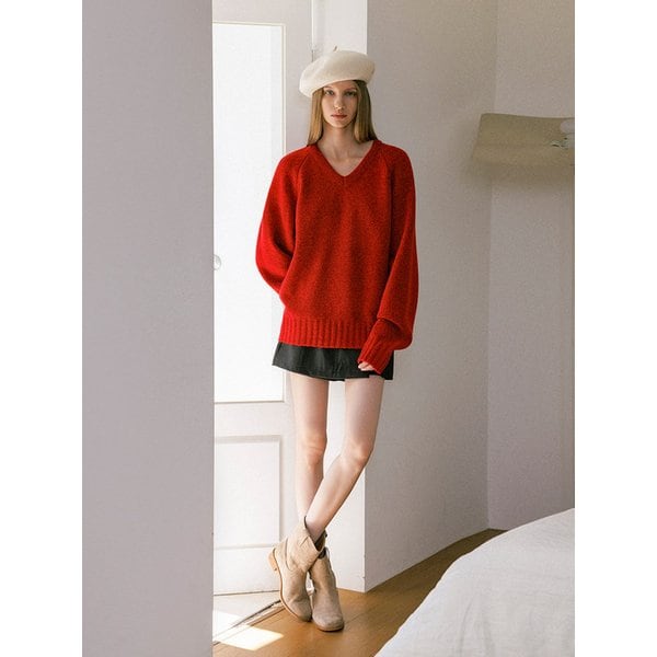 벌키 루즈핏 V넥 니트_9color