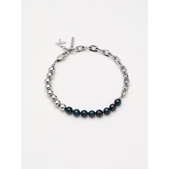 클라쎄14 Duality Chain Sphere Bracelet Silver&Black Pearl JDB21SB002M