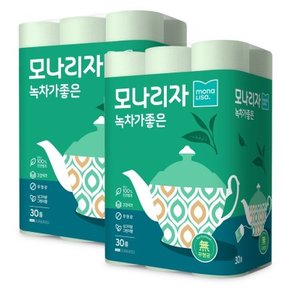 모나리자 두루마리휴지 녹차가좋은 3겹 30M 30롤 2개 총60롤 천연펄