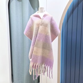 체크 패턴 롱기장 숄 머플러 SG12AF501