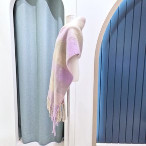 체크 패턴 롱기장 숄 머플러 SG12AF501