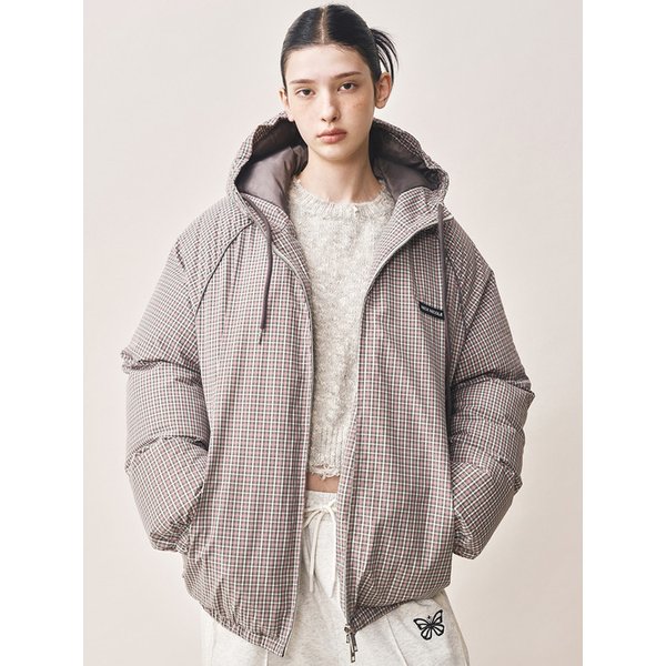 MINIMAL PIPING HOODED PADDING_CHECK