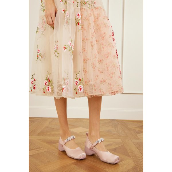 발레 러너 크리스탈 장식 새틴 펌프스 핑크 46376663163027652