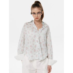 Floral Fold Sleeve Shirts_2color