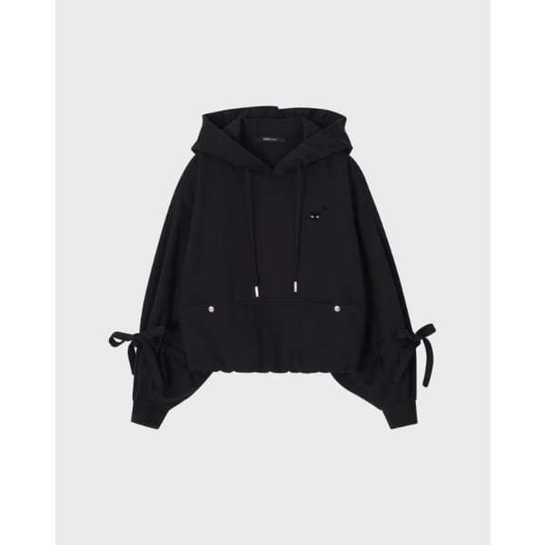 [파주점] [송지오우먼]지제로 리본 크롭 후드 블랙 WI2TS916BK