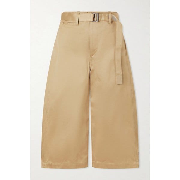 크롭 벨티드 코튼 트윌 배럴 레그 팬츠 46376663162958850