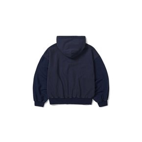 Grid hoodie / Washed navy