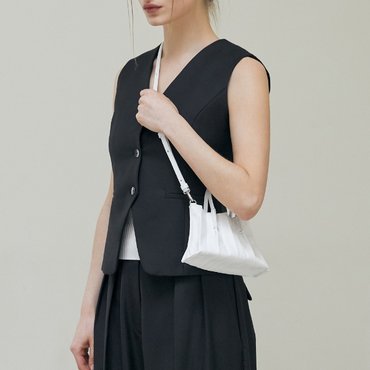 조셉앤스테이시 Lucky Pleats Canvas Coated Baby Bag White