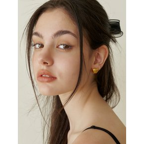 [925silver] kinda volume heart ring earring (gold)