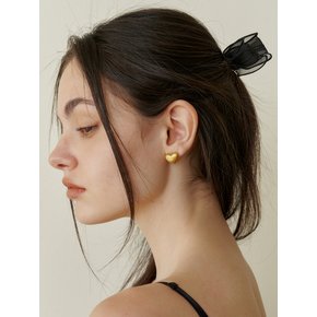 [925silver] kinda volume heart ring earring (gold)