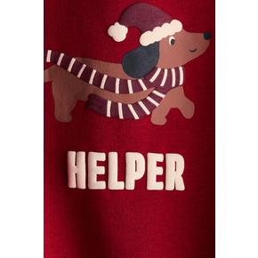 프린트 스웨트셔츠 레드/Santa's Little Helper 1314911022