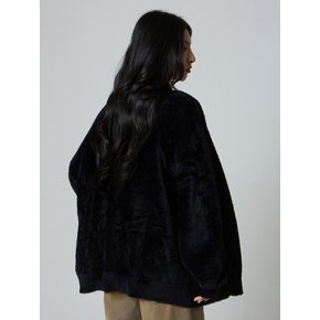 스프트 퍼 니트 가디건 베이비 블랙_Soft Fur Knit Cardigan Baby Black