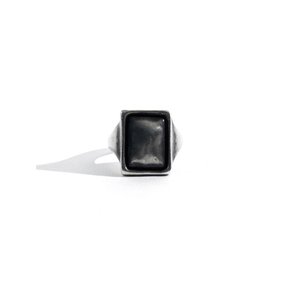 SILVER ANTIQUA SQUARE RING
