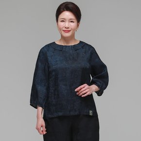 더하랑 소담드리 여름 인견 블라우스 네이비