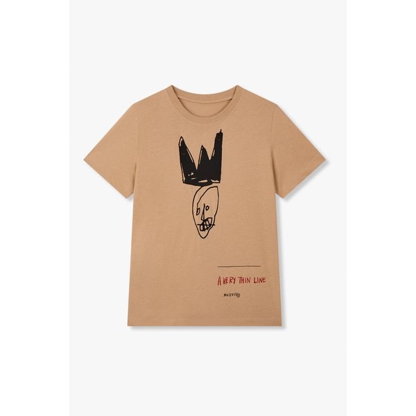 [BASQUIAT] 프린팅 디테일 코튼 티셔츠 71152403C8103