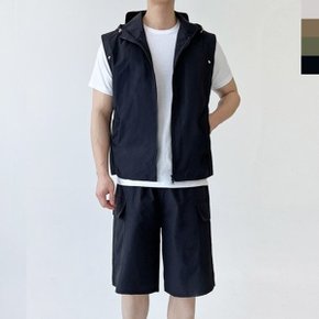 GSS SF1020M 남자 고프코어 후드 바람막이 조끼