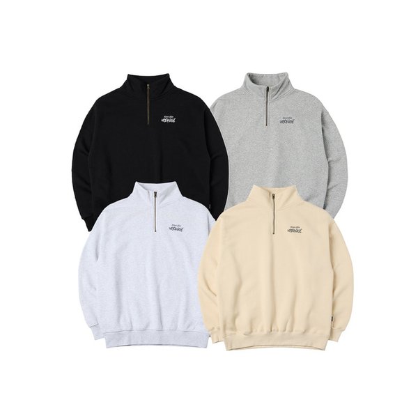 DESIGN STUDIO 로고 오버핏 하프집업_4color