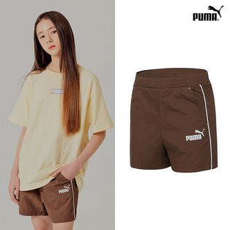 푸마키즈 [PUMA] NEW 푸마키즈 주니어 액티브 트레이닝 반바지 여아 브라운