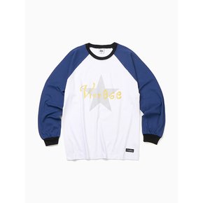 90S 빈티지 스타 레글런 롱슬리브 [블루]
