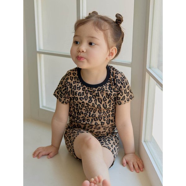 반팔 호피 배앓이방지실내복_1color