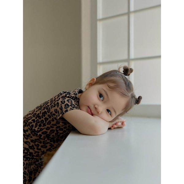 반팔 호피 배앓이방지실내복_1color