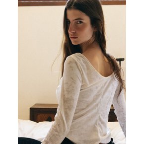 Slim Line Velvet T-Shirts_Ivory