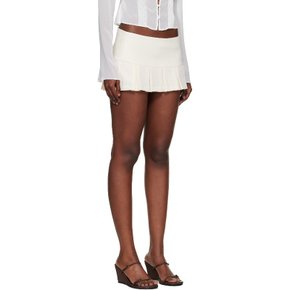 오프 화이트 플리츠 마이크로 미니 스커트 H25304W194 Ivory