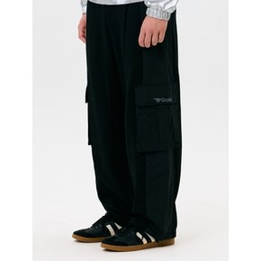 FABRIC MIXED SWEAT PANTS [BLACK]