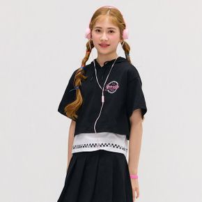 여아 크롭 레이어드 후드 반팔 T shirt_P363872305