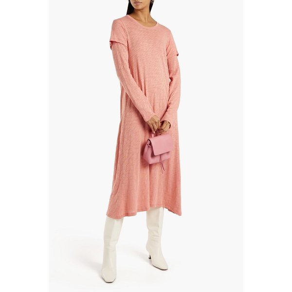 Layered slub cotton-jersey midi dress 핑크 1647597301373465