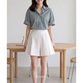 보니제이 / 여리핏 데일리 3컬러 체크 반팔 셔츠 여름 남방 데이