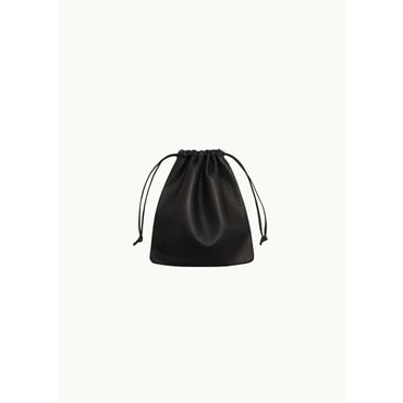 샵아모멘토 아에타 25SS Da76 Double Faced Drawstring Pouch : L, Black