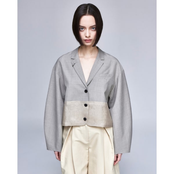 [파주점] [송지오우먼]송지오 컬렉션 고스트 크롭 자켓 그레이 WH3JK703GY