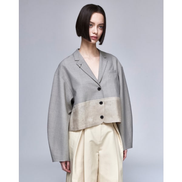 [파주점] [송지오우먼]송지오 컬렉션 고스트 크롭 자켓 그레이 WH3JK703GY
