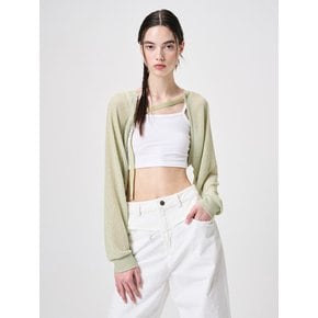 Strap Bolero Cardigan, Light Green