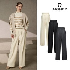 [최신상]24FW AIGNER 울블렌디드 밴딩 와이드 팬츠