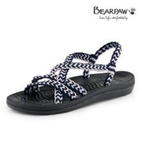 베어파우(BEARPAW) 여성 ALINA 스트랩샌들  블랙 실버(K1072016)