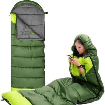  영국 구스 침낭 Camping Sleeping Bag For 3 SeasonWith Zippered Holes Arms And FeetDouble Co