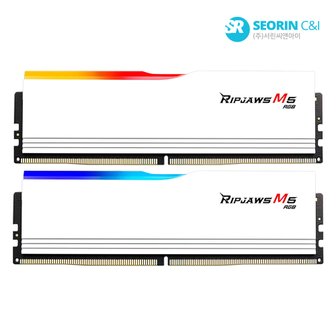 지스킬 [서린공식] G.SKILL DDR5-5200 CL40 RIPJAWS M5 RGB 화이트 패키지 (64GB(32Gx2))