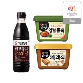 장류 3종(재래식된장500g+쌈장500g+양조간장500ml)