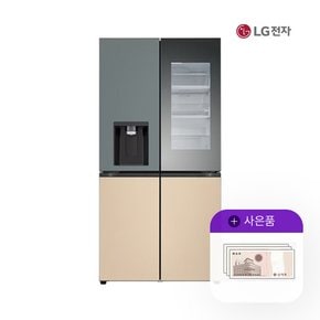 오브제냉장고 엘지 얼음정수기 820L 보타닉샌드 W824FBS472S 월157000원 5년약정