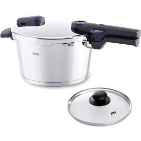 일본 휘슬러 압력솥 Fisler 4.5 Quart Vitaquick Pressure Cooker with Glass Lid One Size 블랙