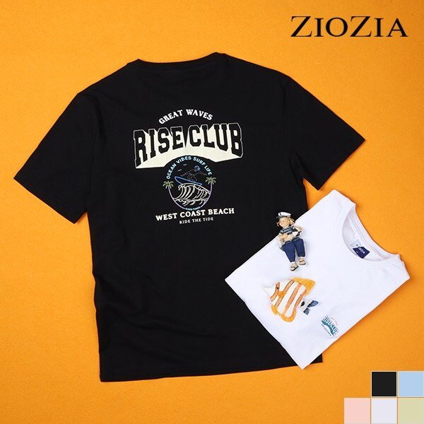 [지오지아] [남녀공용]코튼 100 데일리 반팔 티셔츠 B (ABC2TR3182_B)