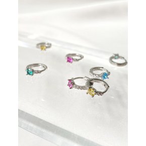 [Silver925] Colorful One-Touch Hoop Earring_EC1737