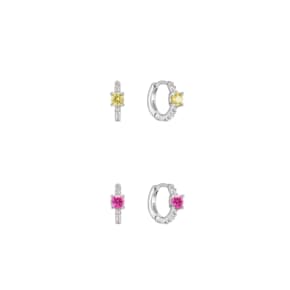 [Silver925] Colorful One-Touch Hoop Earring_EC1737