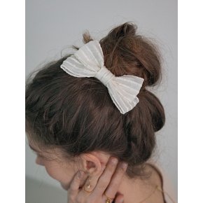 Stripe mesh ribbon hairpin (3color)