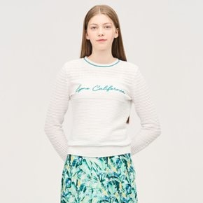 봄 여성 조직 믹스 라운드넥 풀오버 L21E1SR252_EJK